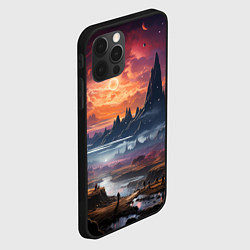 Чехол для iPhone 12 Pro Max Космический фантазийный мир на другой планете, цвет: 3D-черный — фото 2