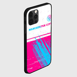 Чехол для iPhone 12 Pro Max Manchester City neon gradient style посередине, цвет: 3D-черный — фото 2