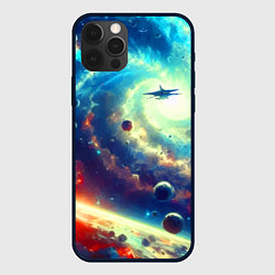 Чехол для iPhone 12 Pro Max Полёт к далёкой галактике - нейросеть, цвет: 3D-черный