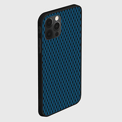 Чехол для iPhone 12 Pro Max Тёмно-лазурный паттерн сетка, цвет: 3D-черный — фото 2