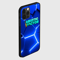 Чехол для iPhone 12 Pro Max Abiotic Factor логотип на синем неоновом фоне, цвет: 3D-черный — фото 2