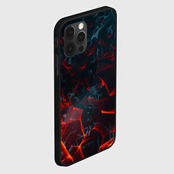 Чехол для iPhone 12 Pro Max Темная абстракция с разломом красных плит, цвет: 3D-черный — фото 2