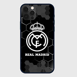 Чехол для iPhone 12 Pro Max Real Madrid sport на темном фоне, цвет: 3D-черный