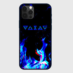 Чехол для iPhone 12 Pro Max The Witcher fire logo glitch, цвет: 3D-черный