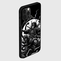 Чехол для iPhone 12 Pro Max Кричащий самурай и огромный монстр, цвет: 3D-черный — фото 2