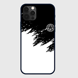 Чехол для iPhone 12 Pro Max Лестерсити белая краска спорт, цвет: 3D-черный