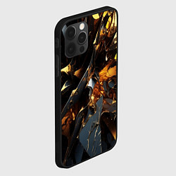 Чехол для iPhone 12 Pro Max Раскол черных плит и янтаря, цвет: 3D-черный — фото 2
