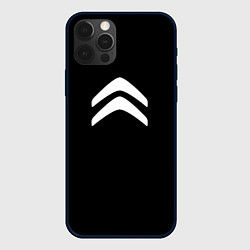 Чехол для iPhone 12 Pro Max Citroen white logo, цвет: 3D-черный