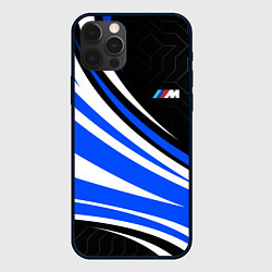Чехол для iPhone 12 Pro Max BMW M - синие волны, цвет: 3D-черный
