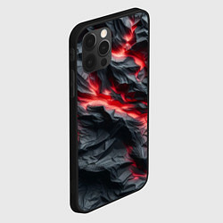Чехол для iPhone 12 Pro Max Раскаленная лава на горных камнях, цвет: 3D-черный — фото 2