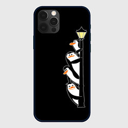 Чехол для iPhone 12 Pro Max Пингвины на фонарном столбе, цвет: 3D-черный