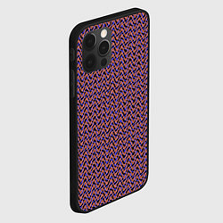 Чехол для iPhone 12 Pro Max Фиолетово-коричневые волнистые линии, цвет: 3D-черный — фото 2