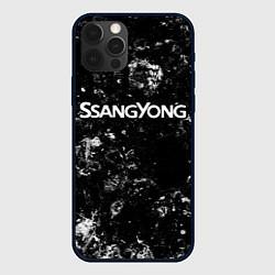 Чехол для iPhone 12 Pro Max SsangYong black ice, цвет: 3D-черный