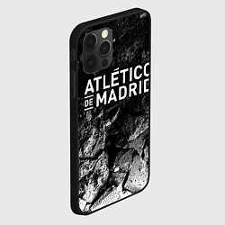 Чехол для iPhone 12 Pro Max Atletico Madrid black graphite, цвет: 3D-черный — фото 2