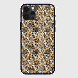 Чехол для iPhone 12 Pro Max Мотив с мордами волков, цвет: 3D-черный