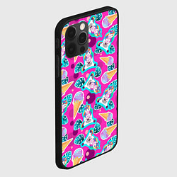 Чехол для iPhone 12 Pro Max Единорог с мороженым паттерн, цвет: 3D-черный — фото 2
