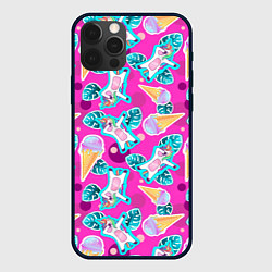 Чехол для iPhone 12 Pro Max Единорог с мороженым - dab dance, цвет: 3D-черный