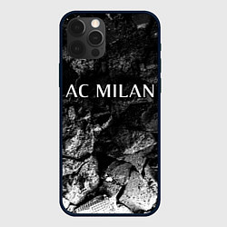 Чехол для iPhone 12 Pro Max AC Milan black graphite, цвет: 3D-черный