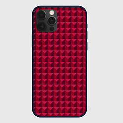 Чехол для iPhone 12 Pro Max Бордовая мозаика, цвет: 3D-черный