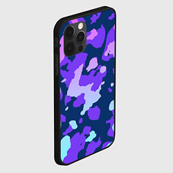 Чехол для iPhone 12 Pro Max Паттерн с розовыми фиолетовыми и голубыми пятнами, цвет: 3D-черный — фото 2