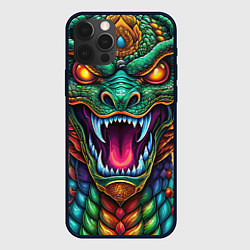 Чехол для iPhone 12 Pro Max Крупная морда змеи, цвет: 3D-черный