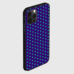 Чехол для iPhone 12 Pro Max Зеленые звезды паттерн, цвет: 3D-черный — фото 2