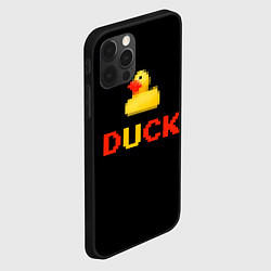 Чехол для iPhone 12 Pro Max Пиксельная уточка, цвет: 3D-черный — фото 2