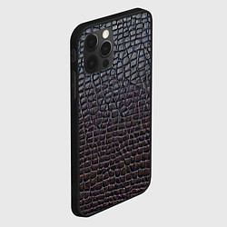 Чехол для iPhone 12 Pro Max Крашеная кожа - текстура, цвет: 3D-черный — фото 2