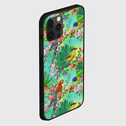 Чехол для iPhone 12 Pro Max Попугаи и птицы в джунглях, цвет: 3D-черный — фото 2