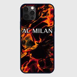 Чехол для iPhone 12 Pro Max AC Milan red lava, цвет: 3D-черный