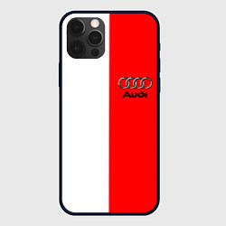 Чехол для iPhone 12 Pro Max AUDI logo полосы, цвет: 3D-черный