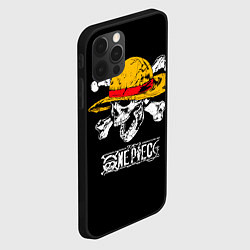 Чехол для iPhone 12 Pro Max One piece - череп и кости, цвет: 3D-черный — фото 2