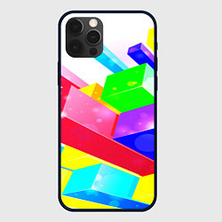 Чехол для iPhone 12 Pro Max Цветные столбы, цвет: 3D-черный