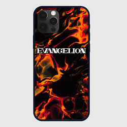 Чехол для iPhone 12 Pro Max Evangelion red lava, цвет: 3D-черный