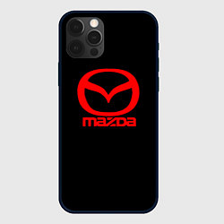 Чехол для iPhone 12 Pro Max Mazda red logo, цвет: 3D-черный