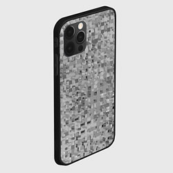 Чехол для iPhone 12 Pro Max Серый текстурированный кубики, цвет: 3D-черный — фото 2