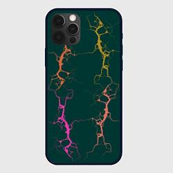 Чехол для iPhone 12 Pro Max Молнии на изумрудном, цвет: 3D-черный