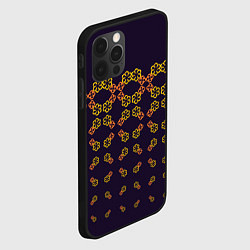 Чехол для iPhone 12 Pro Max Цветочный орнамент на синем, цвет: 3D-черный — фото 2