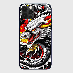 Чехол для iPhone 12 Pro Max Огнедышащий дракон в японском стиле, цвет: 3D-черный