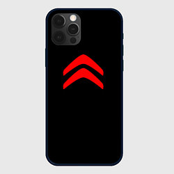 Чехол для iPhone 12 Pro Max Citroen logo red, цвет: 3D-черный