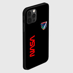 Чехол для iPhone 12 Pro Max Nasa space logo steel, цвет: 3D-черный — фото 2