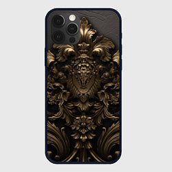 Чехол для iPhone 12 Pro Max Золотистая корона и узоры, цвет: 3D-черный