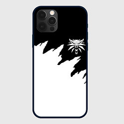 Чехол для iPhone 12 Pro Max Ведьмак белое лого краски, цвет: 3D-черный