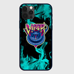 Чехол для iPhone 12 Pro Max Вайпер flame neon game, цвет: 3D-черный