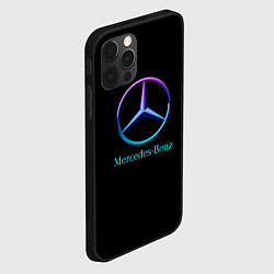 Чехол для iPhone 12 Pro Max Mercedes neon logo, цвет: 3D-черный — фото 2