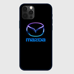 Чехол для iPhone 12 Pro Max Mazda neon logo, цвет: 3D-черный