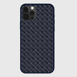 Чехол для iPhone 12 Pro Max Чёрно-синий текстурированный, цвет: 3D-черный