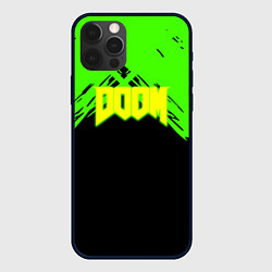 Чехол для iPhone 12 Pro Max Doom кислотное лого, цвет: 3D-черный