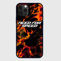 Чехол для iPhone 12 Pro Max Need for Speed red lava, цвет: 3D-черный