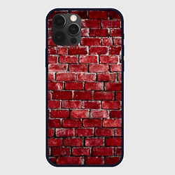 Чехол для iPhone 12 Pro Max Текстура красного кирпича, цвет: 3D-черный